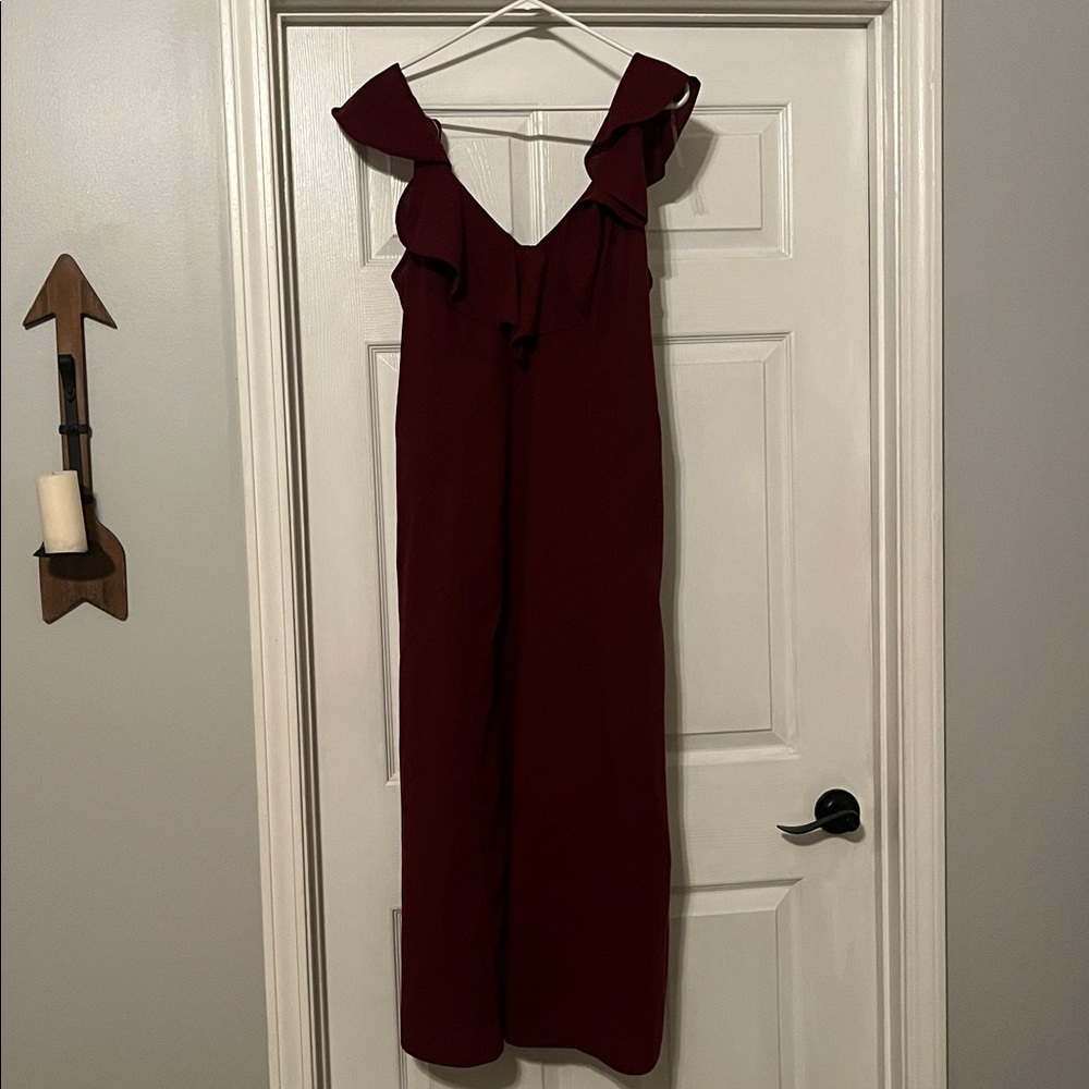Elegant Burgundy Ruffle Dress